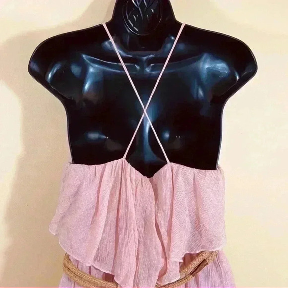 Hello Miss Ruffle Tank Mini Dress Rope Belt - Picture 9 of 12